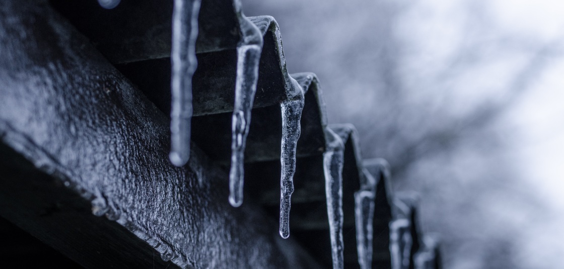 Icicles formed during cold weather
