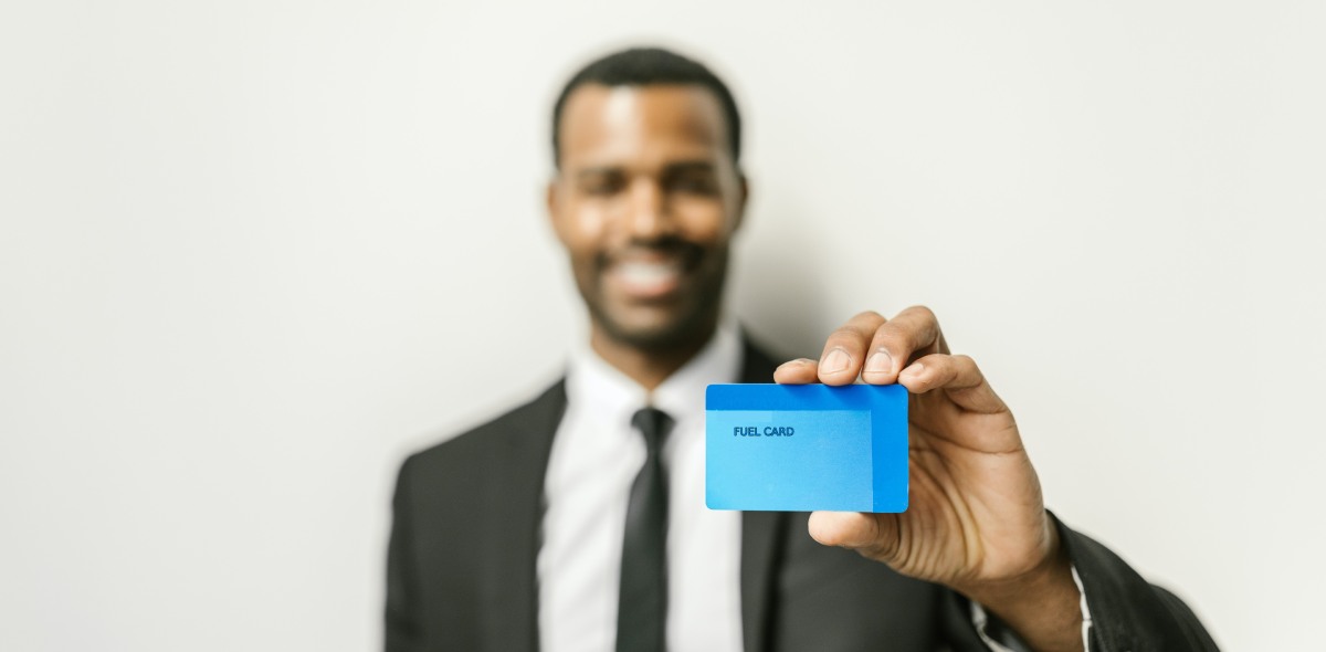 Man holding an NWF Fuel Card